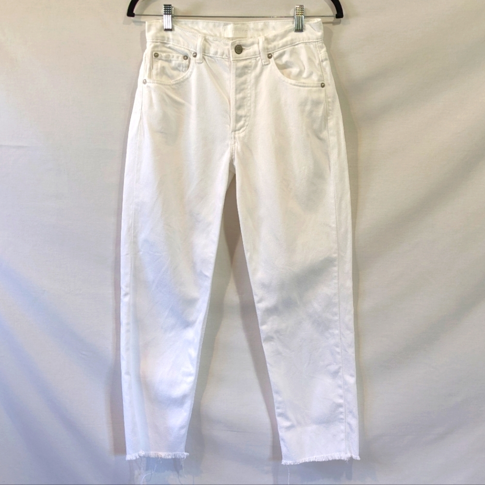 Boyish The Tommy Authentic Rigid Organic Cotton High Rise Straight White Jean 25
